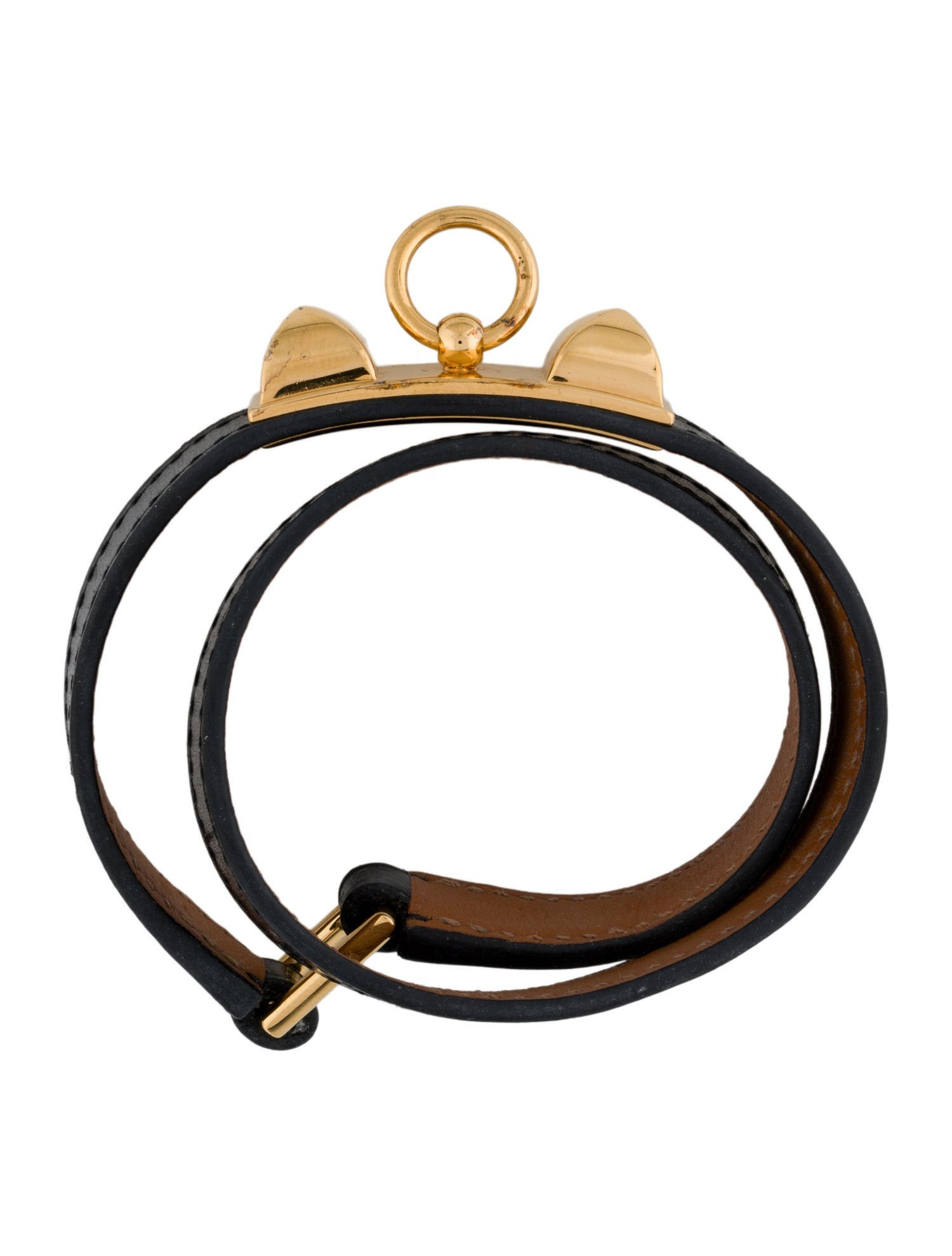 Hermès Leather Rivale Double Tour Wrap Bracelet